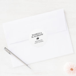 Examen Svart Tassel Akademiker Runt Klistermärke