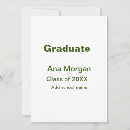 Examen tillägg namn skola namn klass av 20XX enkel Inbjudningar