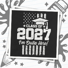 Examen USA-flagga Avgångsklass 2027 Pappersservett