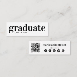 Examen Utexaminerad QR-kod Sociala Medier Mini Visitkort