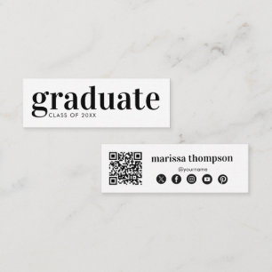 Examen Utexaminerad QR-kod Sociala Medier Mini Visitkort