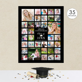 Examenårsfoto collage 35 KLASSÅR Svart Poster