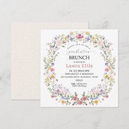 Examenbrunch elegant modern akvarell inbjudningar