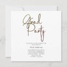 Examenfest Invitation | Laga Font Svart Vitt Läge