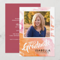 Examenfest Pink och Orange Akvarell