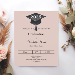 Examenfest roséblommig klass 2026 inbjudan