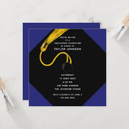 Examenfest Royalblå Inbjudningar