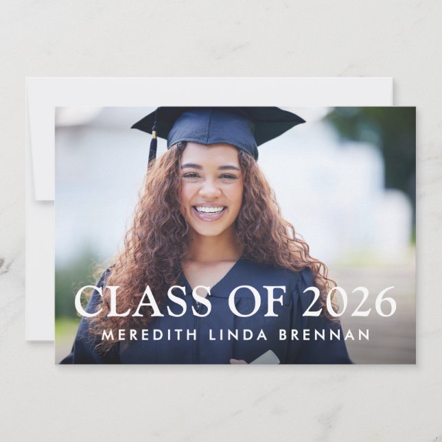Examenfoto Annonskort Klass 2026 Meddelande (Framsida)