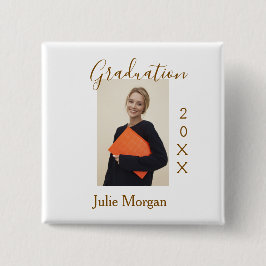 Examenfoto brun gyllene år 20XX namn enkelt Knapp