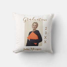 Examenfoto brun gyllene år 20XX namn enkelt Kudde