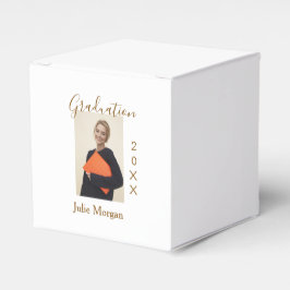Examenfoto brun gyllene år 20XX namn enkelt Presentaskar