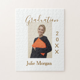 Examenfoto brun gyllene år 20XX namn enkelt Pussel