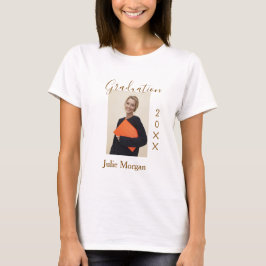 Examenfoto brun gyllene år 20XX namnenkel T Shirt