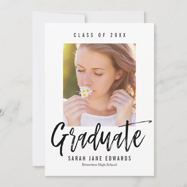 Examenfoto med stolthet borstat - Examen meddeland Meddelande (Framsida)