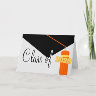 Examenklass 2020 examensdekoration (Orange) Kort