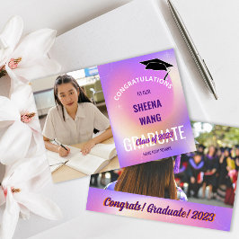 Examenklass 2023 Lila Foto Utexamens kungörelse Inbjudningar