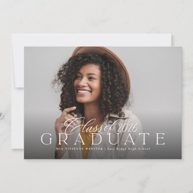 Examenklass 2025 enkel elegant foto meddelande (Framsida)