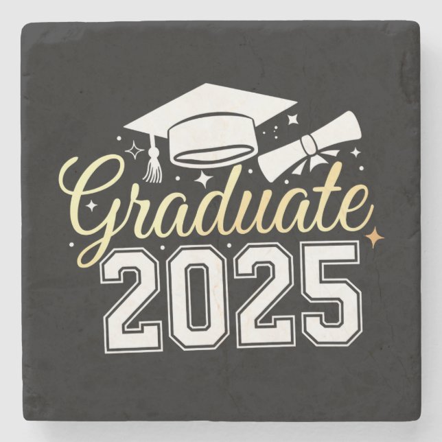 Examenklass 2025 Utexaminerad Stenunderlägg (Framsidan)