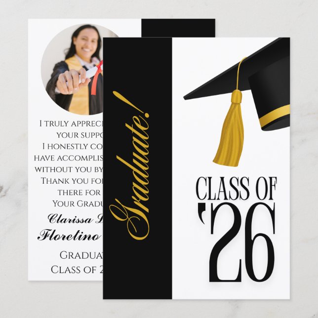 Examenklass 2026 Annonsering Inbjudningar (Fram/baksida)