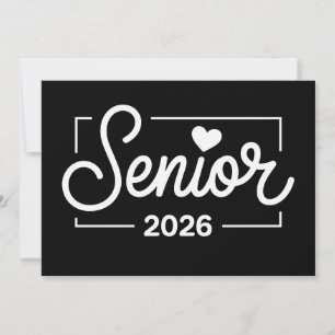 Examenklass 2026 Senior Heart Graduate Inbjudningar