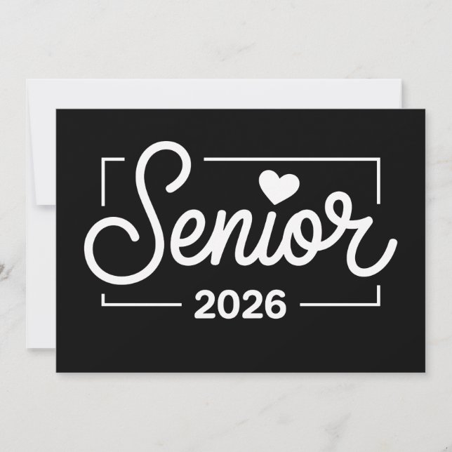 Examenklass 2026 Senior Heart Graduate Inbjudningar (Framsida)