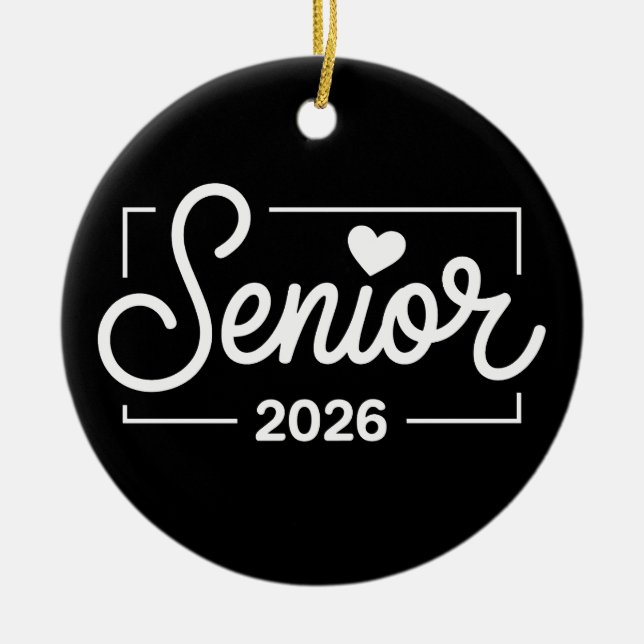 Examenklass 2026 Senior Heart Graduate Julgransprydnad Keramik (Framsidan)