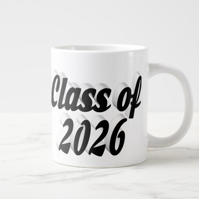 Examenklass 2026 svart text examen jumbo mugg (Höger)