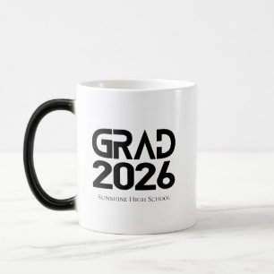 Examenklass 2026 Utexaminerade Svart Vitt Minimali Magisk Mugg