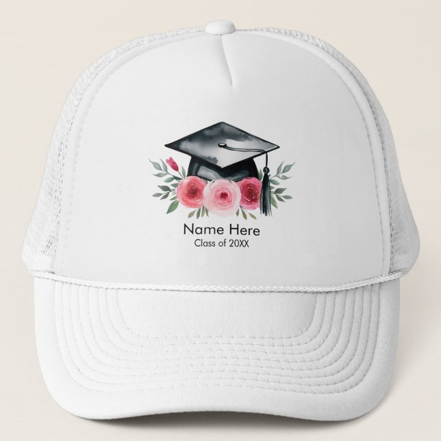 Examenklass 20XX Blommig  Keps (Framsida)