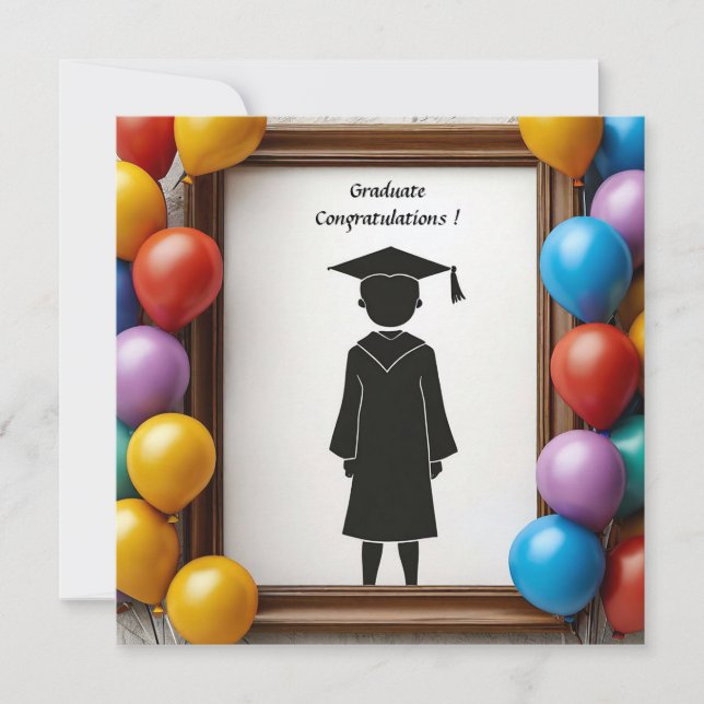 Examenkonst med ballonger inbjudningar (Framsida)