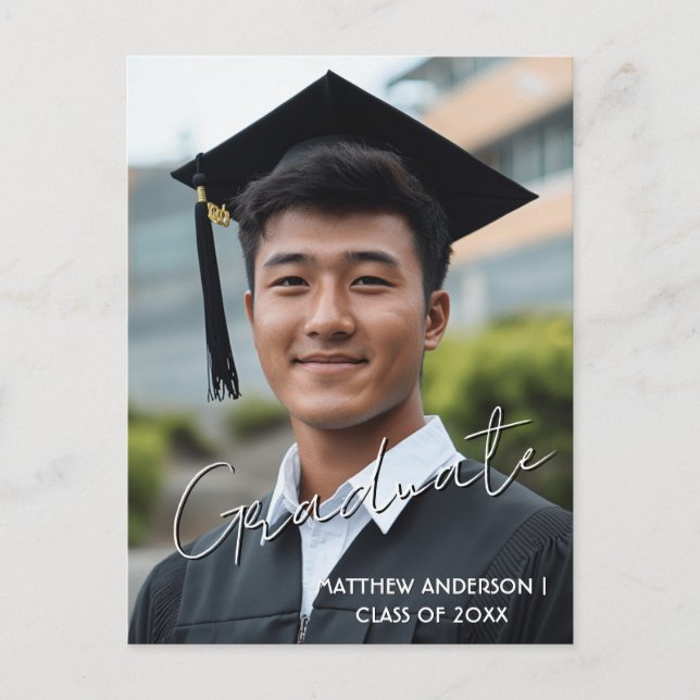 Examens Anpassad Foto och Inbjudan 3 Postkort (Framsida)