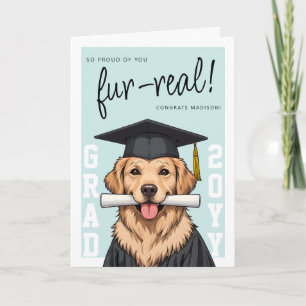Examens Cute Golden Retriever Anpassad Foto Kort