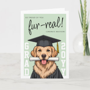 Examens Cute Golden Retriever Anpassad Foto Kort