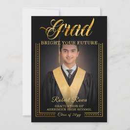 Examens. Gyllene touch Lys upp din framtid Inbjudningar