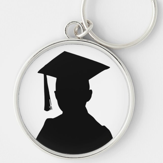 EXAMENS Pojke Rund Silverfärgad Nyckelring (Framsidan)