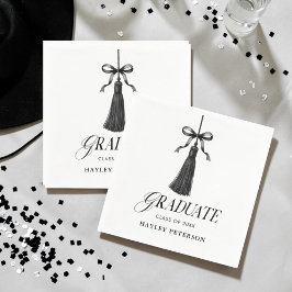 Examens Svart Bow Tassel Examen Cocktail Pappersservett