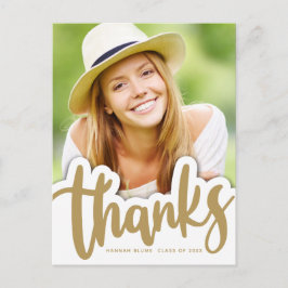 Examens Tack | Handskriven Design Över Foto Vykort