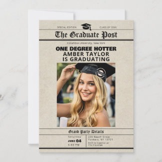 Examens Tidning “One Degree Hotter” Foto Inbjudningar
