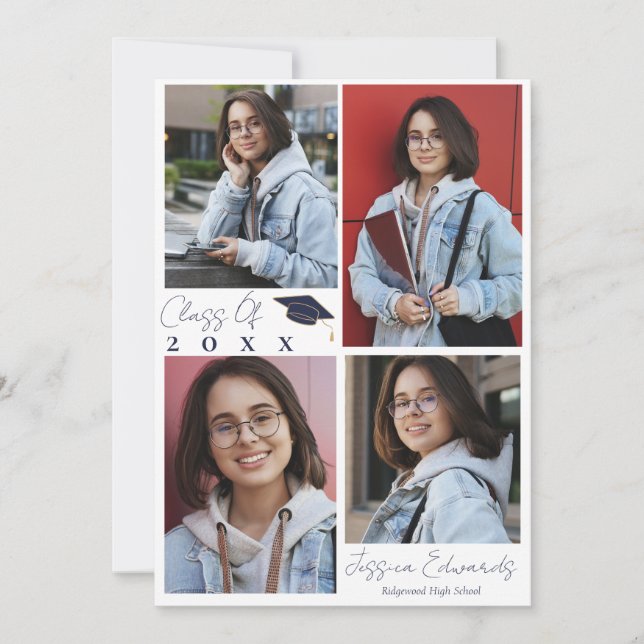 Examensår 2025 Flerbilder examensannonsering Inbjudningar (Framsida)