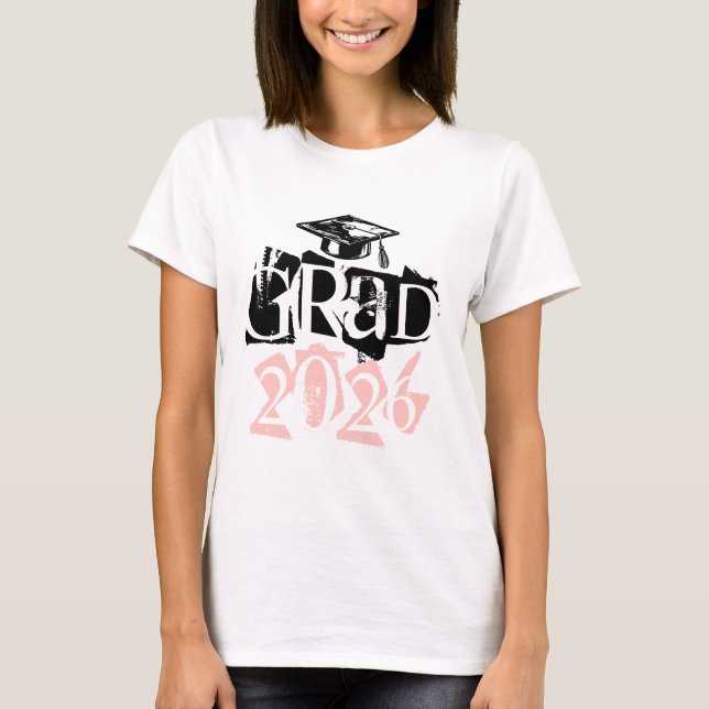 Examensår 2026 studentikos typografi examen t shirt (Framsida)