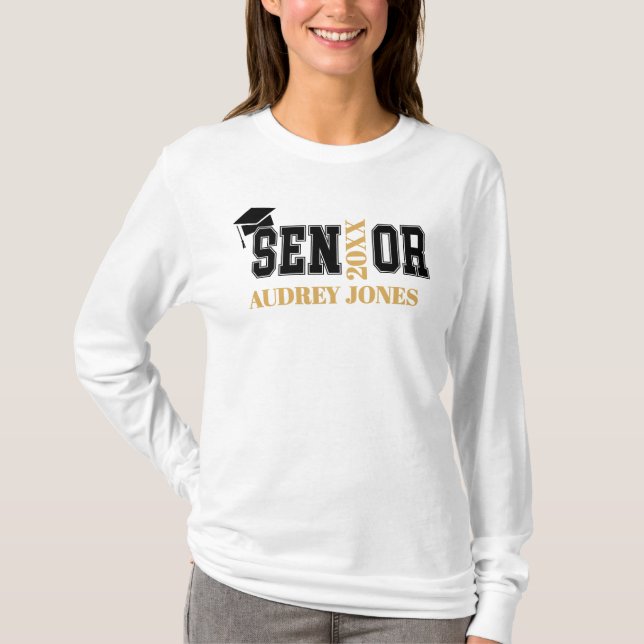 Examensår Senior Utexaminerad T Shirt (Framsida)