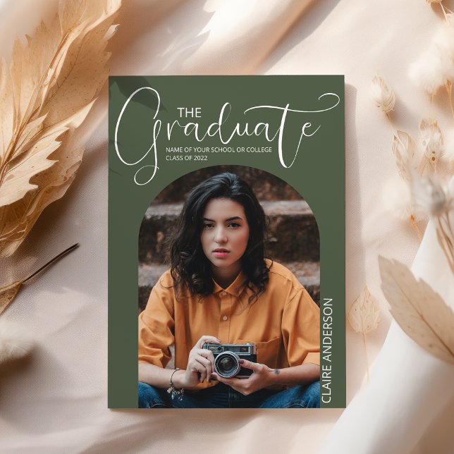 Examensårs Bågformat Foto Examen Inbjudan (Skapare uppladdad)