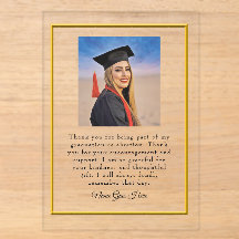 Examensbevis akryl Tack-kort med foto