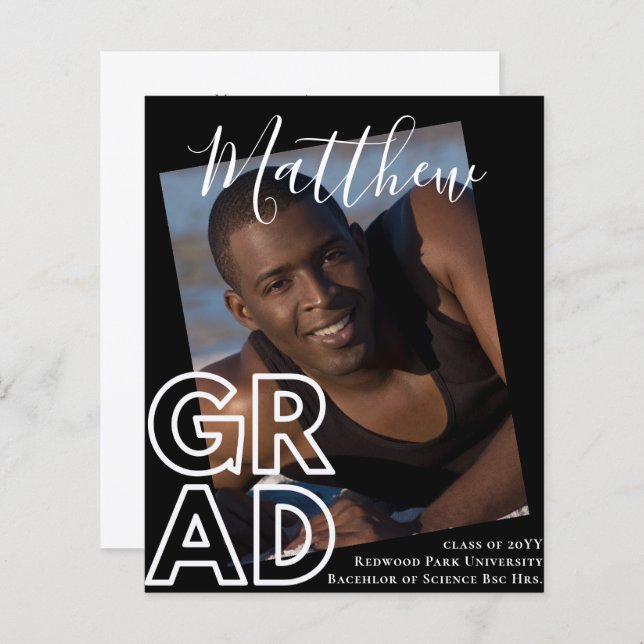 EXAMENSBEVIS Budget Med FOTO Modern klass (Fram/baksida)