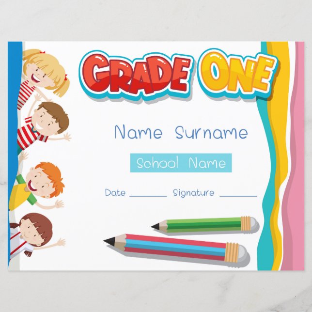 Examensbevis för grundskolans årskurs 1 (Framsida)