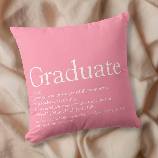 Examensdefinition Modernt flickaktigt rosa kul Kudde (Skapare uppladdad)