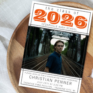 Examensfest Öppet hus 2023 Foto Orange Inbjudningar
