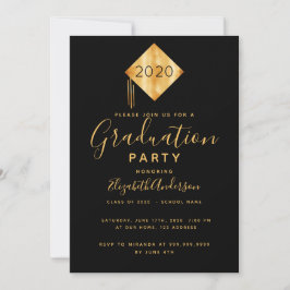 Examensfest toppdel svart guld 2026 inbjudningar