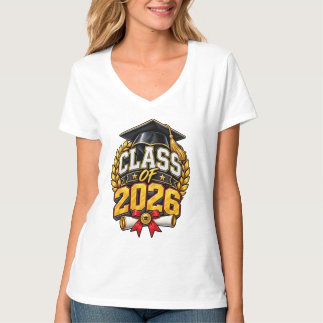 Examensfirande Design för Klass 2026 T Shirt (Framsida)