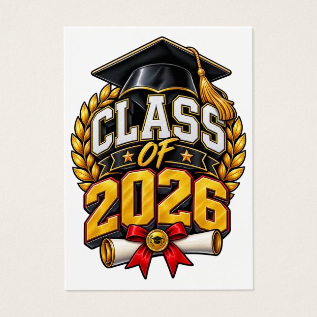 Examensfirande Design för Klass 2026 Visitkort (Framsidan)